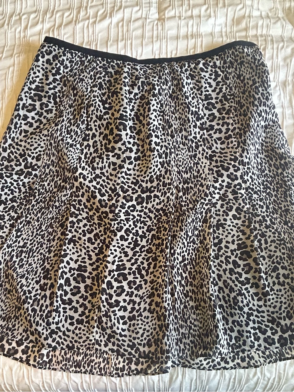 Worthington Black and White Leopard Skater Skirt